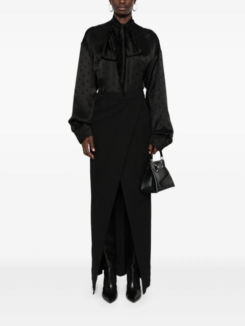 Balenciaga wool midi skirt - Black