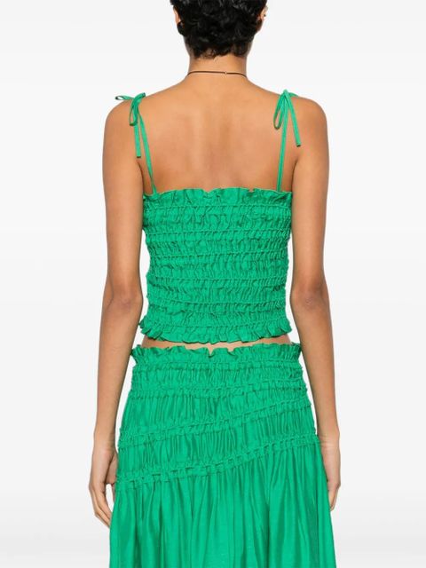 Tory Burch shirred tie top - Green