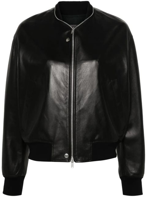 Jil Sander leather bomber jacket - Black - zdjęcie produktu nr 1
