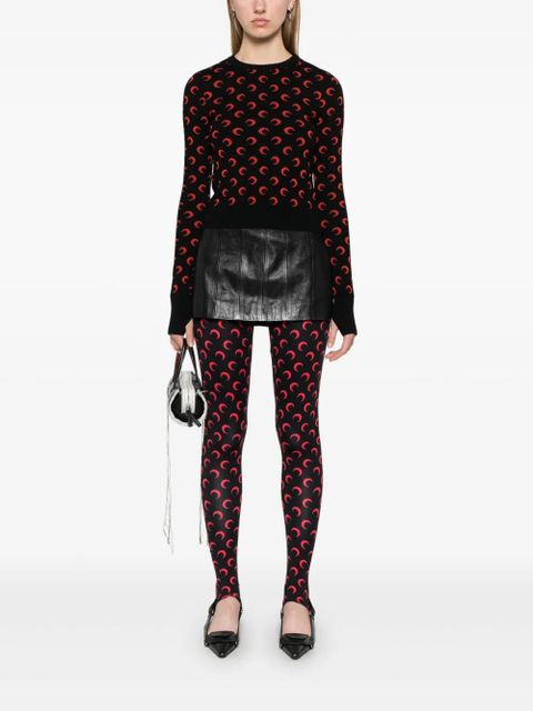 Marine Serre Moon jersey leggings - Black