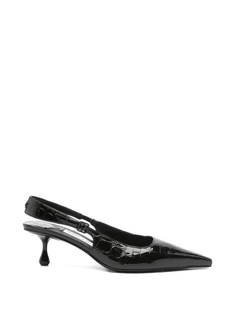 Jimmy Choo Amel pointed croc-effect slingback pumps - Black - zdjęcie produktu nr 1