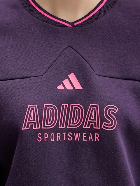 adidas bluza Tiro damska kolor fioletowy z nadrukiem JX5119