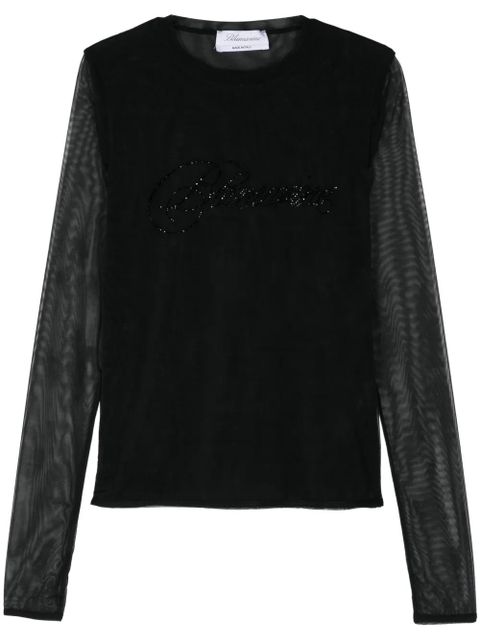 Blumarine rhinestone-logo T-shirt - Black - zdjęcie produktu nr 1