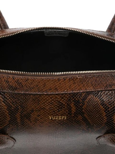 Yuzefi Brioche leather shoulder bag - Brown