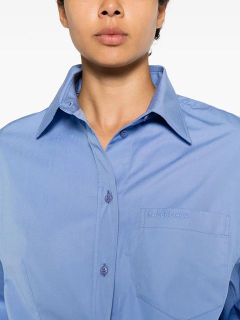 Balenciaga curved-hem shirt - Blue