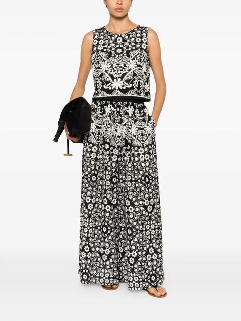 Weekend Max Mara Palanca floral-print palazzo pants - Black - zdjęcie produktu nr 2