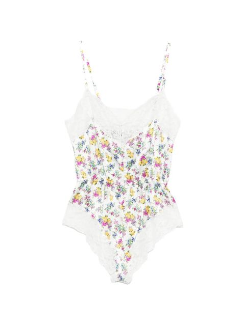 Dolce & Gabbana floral-print lace-trim playsuit - White - zdjęcie produktu nr 1