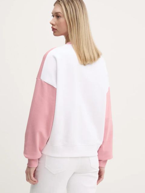 Guess Jeans bluza bawełniana damska kolor różowy z aplikacją W5RQ26 K68I4