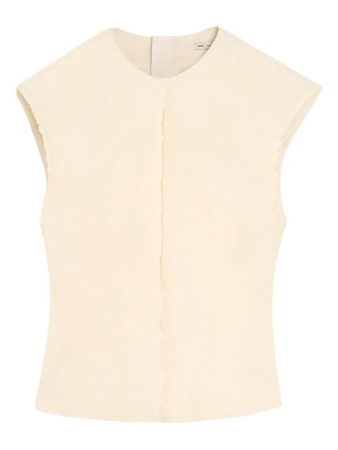 AMI Paris raw-edge sleeveless top - Neutrals - zdjęcie produktu nr 1
