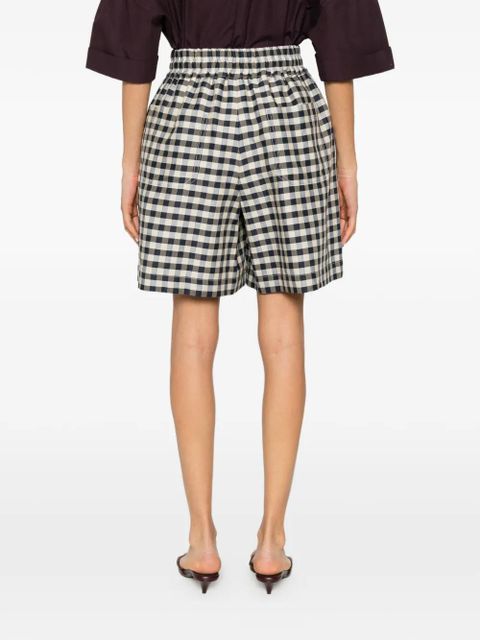 Weekend Max Mara gingham-check drawstring shorts - Blue