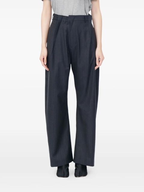 MM6 Maison Margiela pinstripe pleated trousers - Grey - zdjęcie produktu nr 1