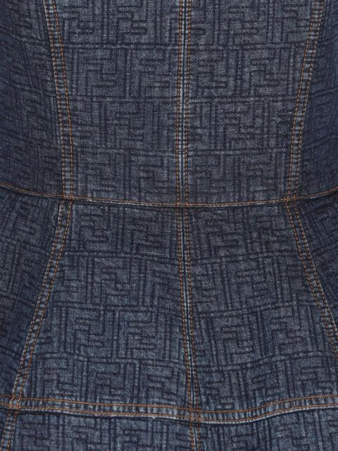 FENDI Bustier quilted cotton dress - Blue