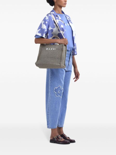 Marni logo-print cotton T-shirt - Blue - zdjęcie produktu nr 2