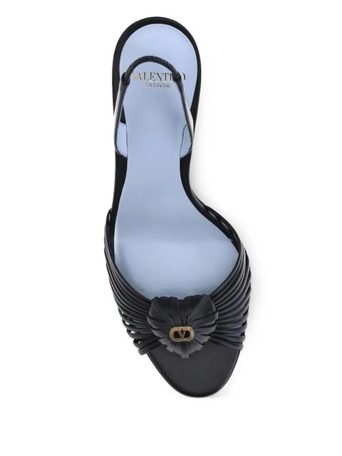 Valentino Garavani 85mm Royal slingback leather sandals - Black - zdjęcie produktu nr 2