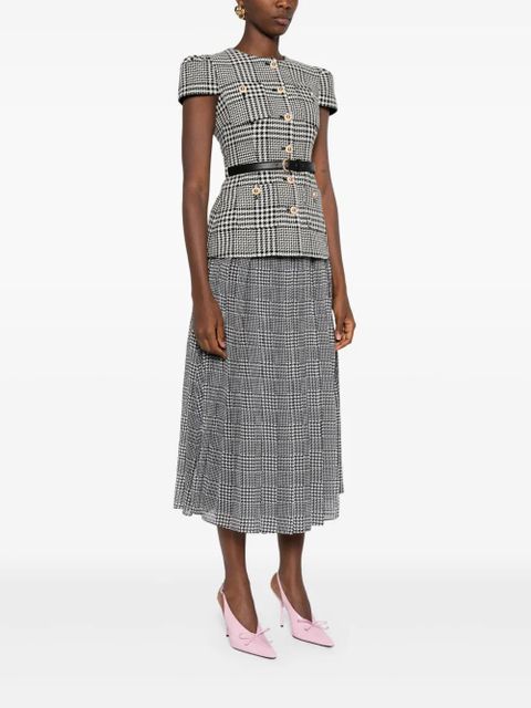 Self-Portrait Houndstooth midi dress - Black