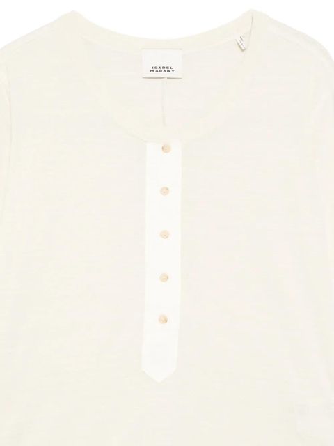 ISABEL MARANT button T-shirt - Neutrals