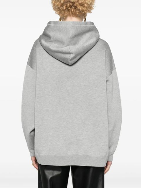 Gucci embossed-logo mélange-effect hoodie - Grey