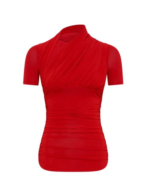 Marine Serre draped plumetis top - Red - zdjęcie produktu nr 1