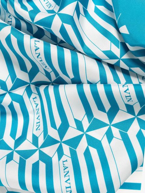 Lanvin geometric-printed scarf - Blue