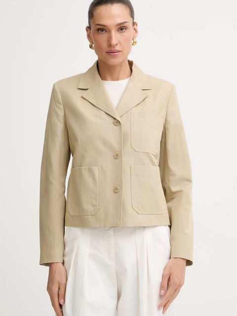 Weekend Max Mara krótka kurtka damska z lnem GLASSA - zdjęcie produktu nr 1
