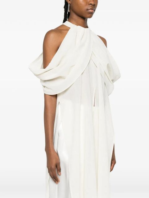 Eleh halterneck draped top - Neutrals
