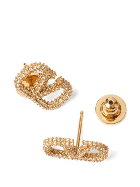 Valentino Garavani Vlogo Signature earrings in metal and Swarovski® crystals - Gold