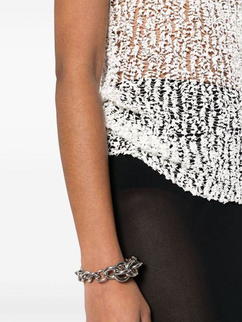 Maison Margiela sheer open tank top - White