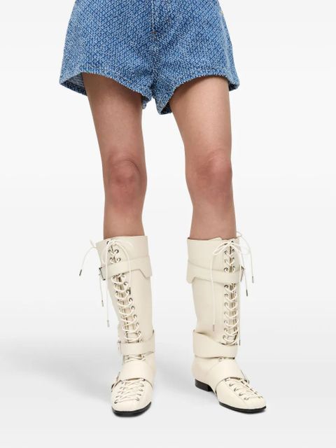GANNI lace-up boots - White