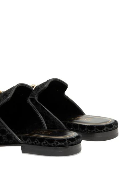 Gucci horsebit velvet mules - Black