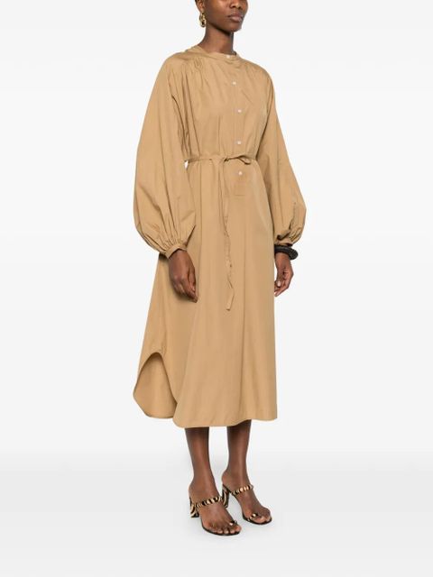 LouLou de Saison belted button-fastening midi dress - Neutrals