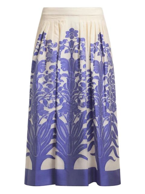 ETRO jacquard-floral pleated mid skirt - Neutrals - zdjęcie produktu nr 1