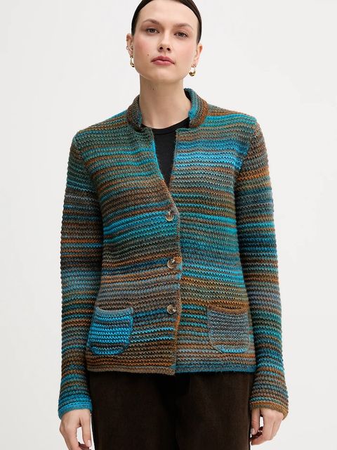 United Colors of Benetton kardigan z dodatkiem wełny kolor zielony 105CD6880 - zdjęcie produktu nr 1