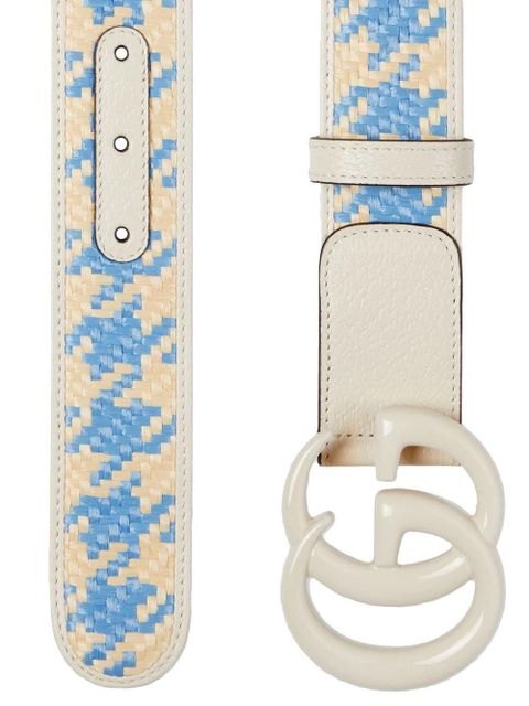 Gucci GG Marmont houndstooth wide belt - Neutrals
