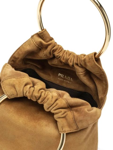 Prada ring-handle bucket bag - Brown