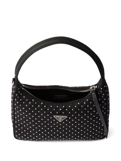 Prada studded Re-Nylon mini bag - Black