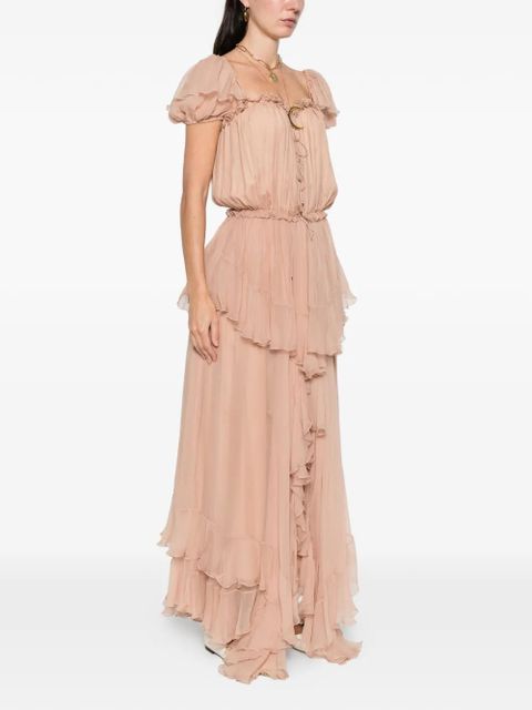 Chloé ruffled silk dress - Neutrals
