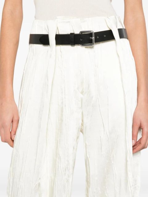 Sportmax belted textured palazzo pants - White