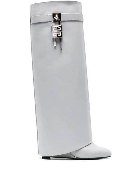 Givenchy Shark Lock 85mm leather boots - Grey - zdjęcie produktu nr 1