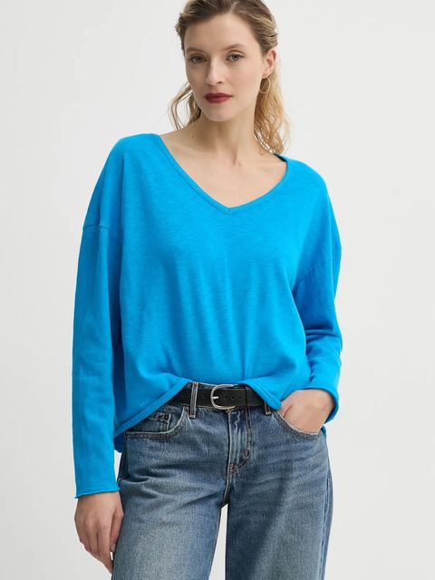 American Vintage longsleeve bawełniany kolor turkusowy SON02GGE25 - zdjęcie produktu nr 1