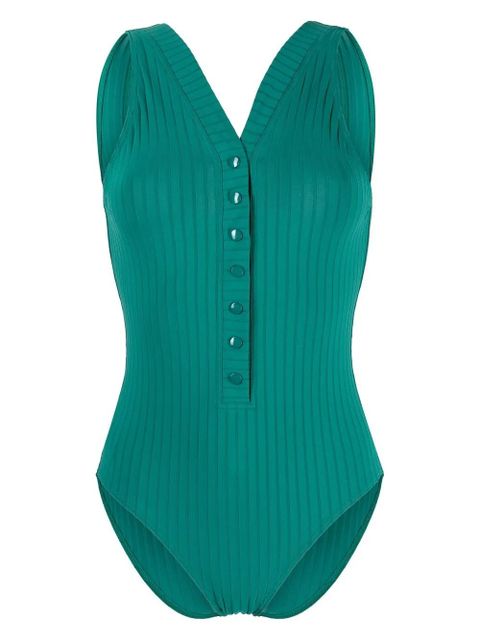 ERES ribbed scoop-back swimsuit - Green - zdjęcie produktu nr 1