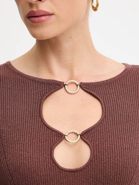 Fracomina sukienka kolor brązowy maxi dopasowana FS25WD5010K501Q7