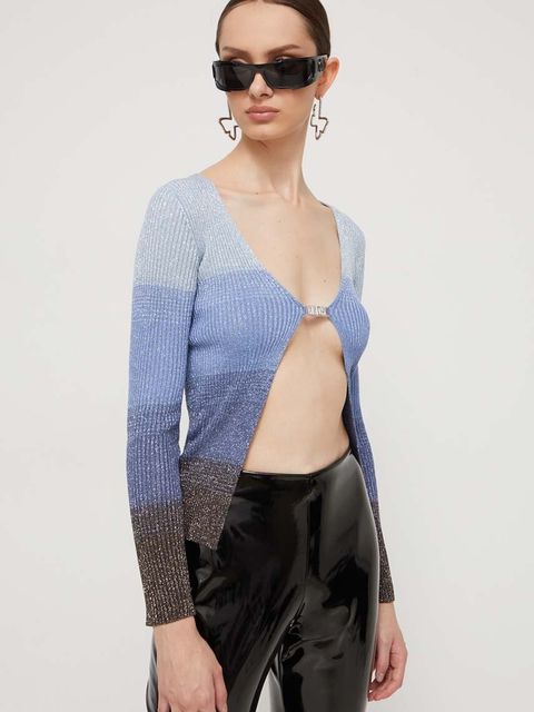 GCDS kardigan damski kolor niebieski lekki