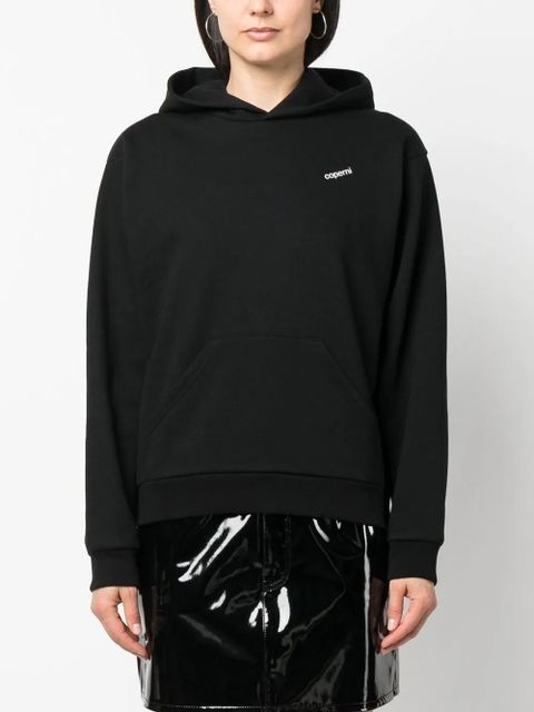 Coperni logo-print cotton hoodie - Black