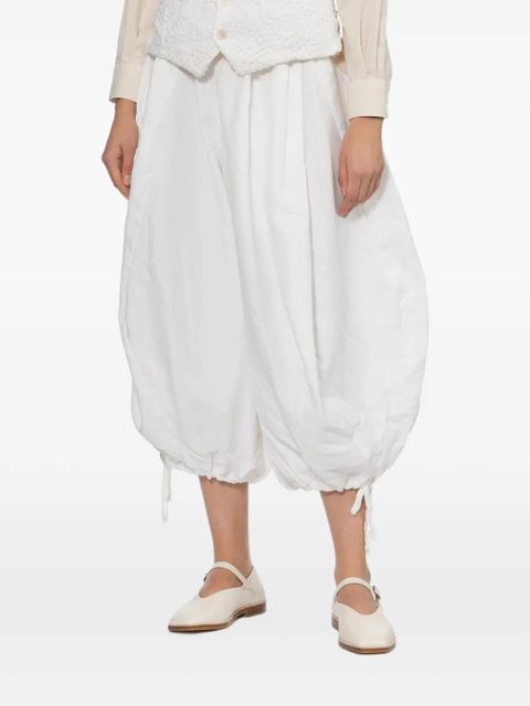 Comme Des Garçons drawstring-cuff balloon trousers - White