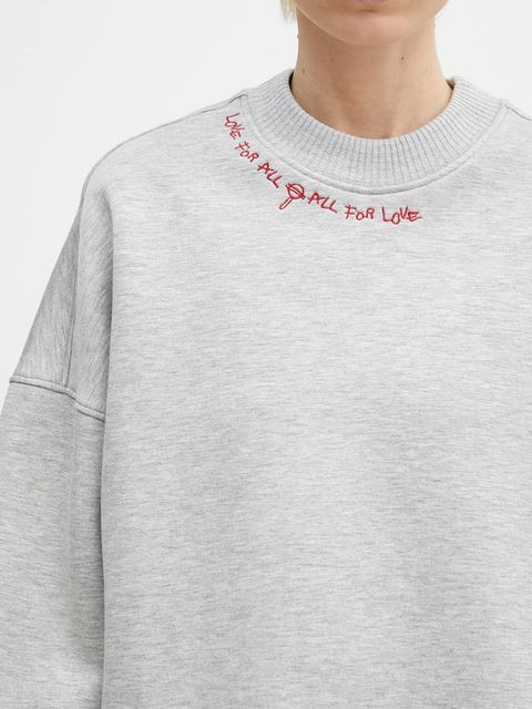 Fiorucci bluza Neoprene Embroidered Neck Relaxed Fit kolor szary melanżowa U02SPSCR188NE01GY01 - zdjęcie produktu nr 2