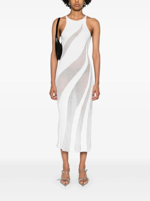 Isa Boulder Walking sheer-panels maxi dress - White