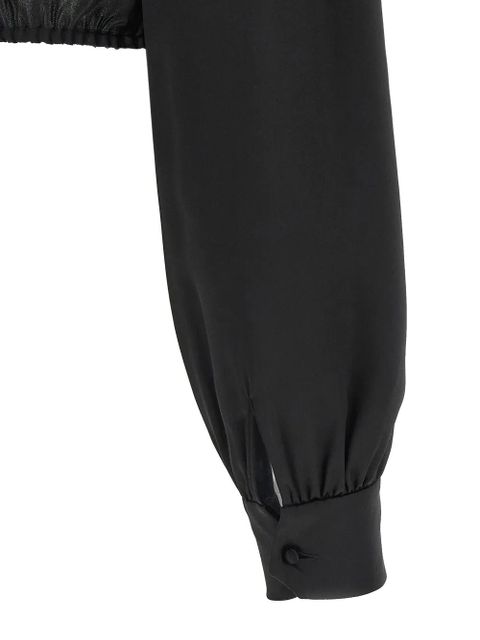 Saint Laurent lace lavallière silk blouse - Black