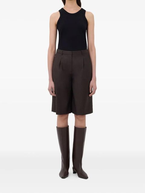 LouLou de Saison Adler pleat-detail side-pocket shorts - Brown