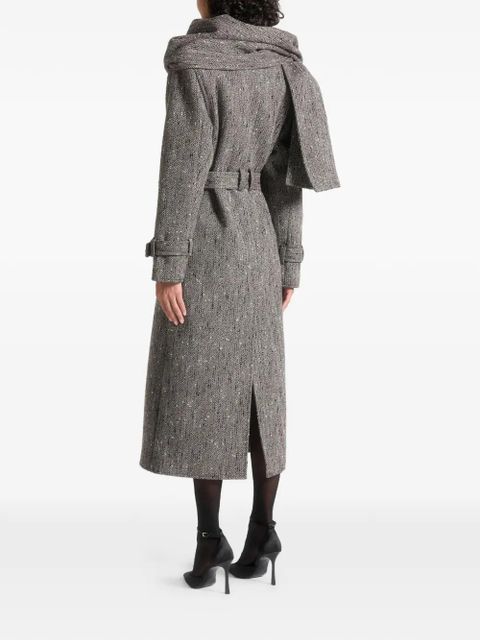 Manière De Voir Soraya detachable-scarf trench coat - Grey - zdjęcie produktu nr 2