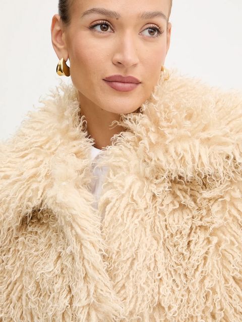 BOSS Orange płaszcz kolor beżowy 50547960